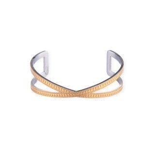 Golden stainless steel cross bracelet