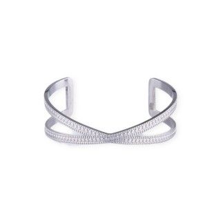 Silver stainless steel cross bracelet