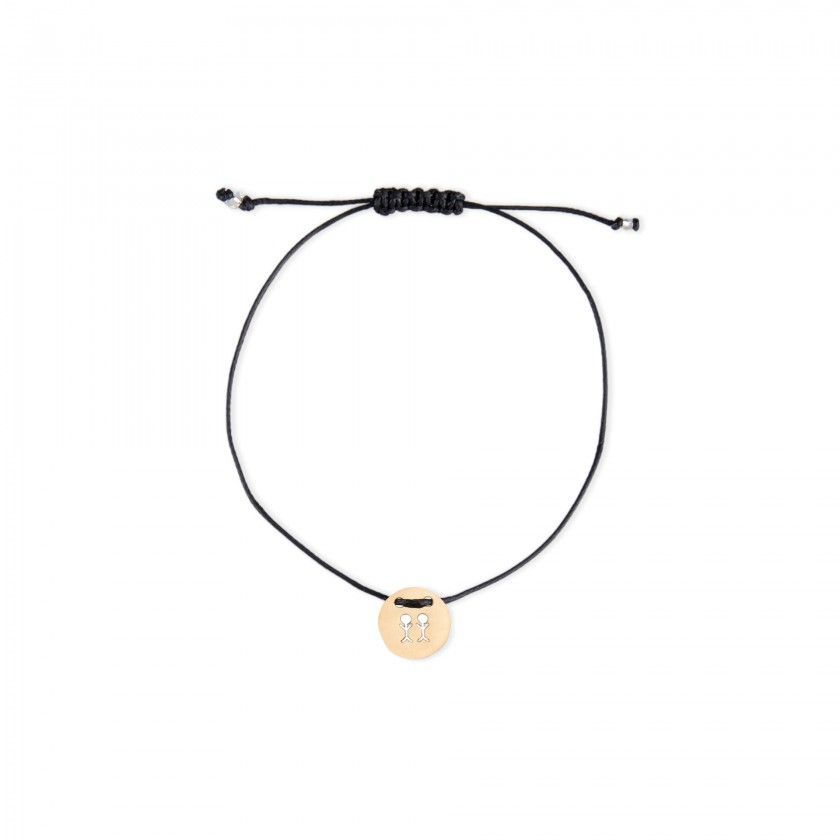 Pulseira cordo gmeos dourada
