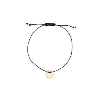 Sagittarius gold with cord bracelet