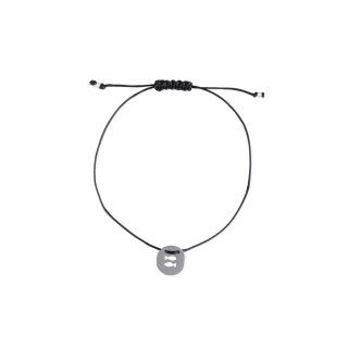 Pisces silver with cord bracelet
