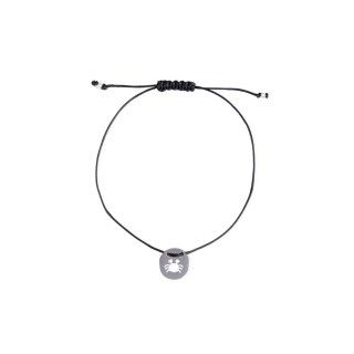 Cancer silver with cord bracelet