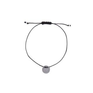 Aquarius silver with cord bracelet