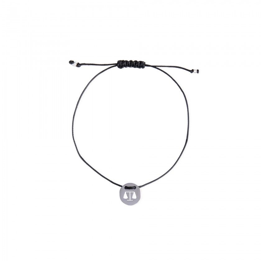 Libra silver with cord bracelet