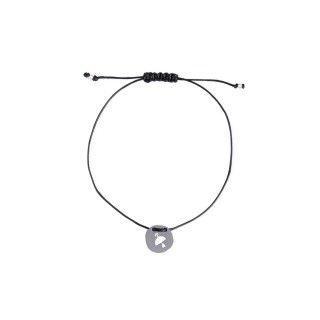Sagittarius silver with cord bracelet