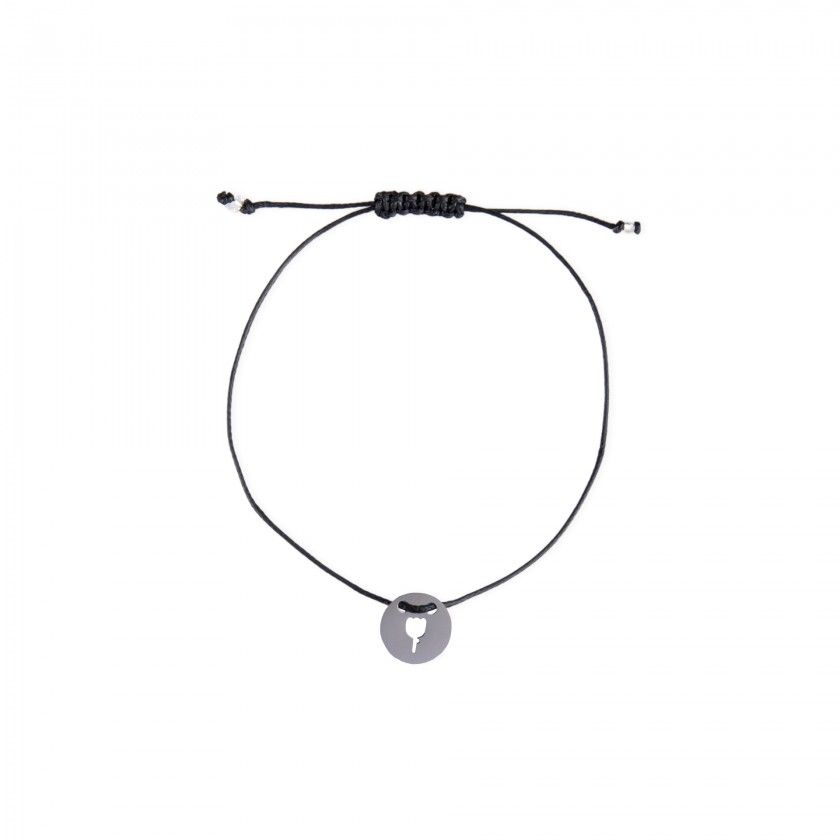 Virgo silver with cord bracelet