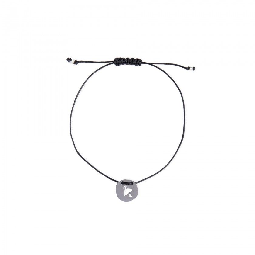 Pulseira cordo sargitrio prateada
