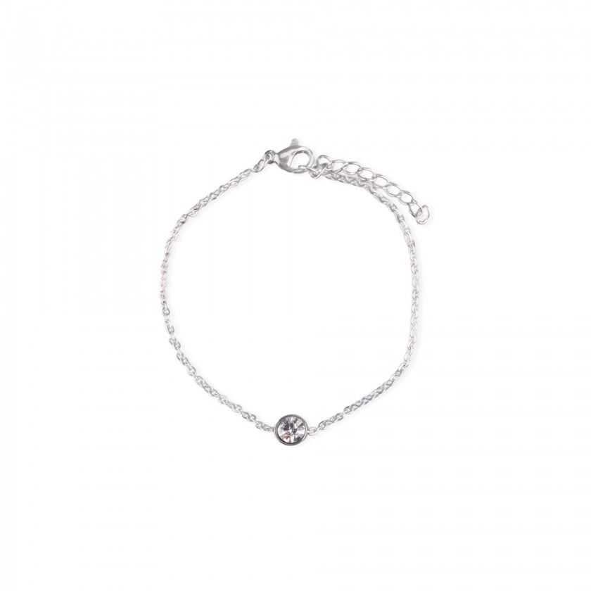 Stainless steel bracelet with small silver brilliant
