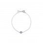 Silver stainless steel bracelet with small round plate