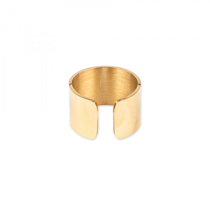 Large gold steel ring