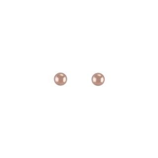 Brincos ao bolinha rosa dourado