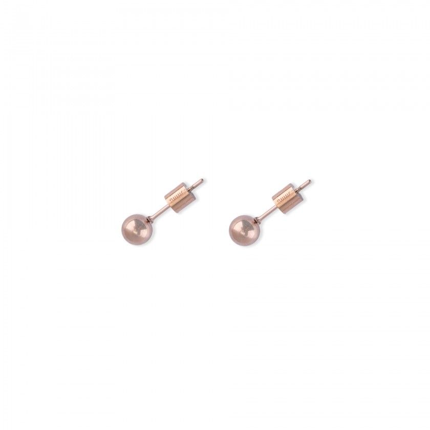 Stainless Steel Rose Gold Small Ball Earrings