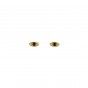 Golden stainless steel black eye earrings