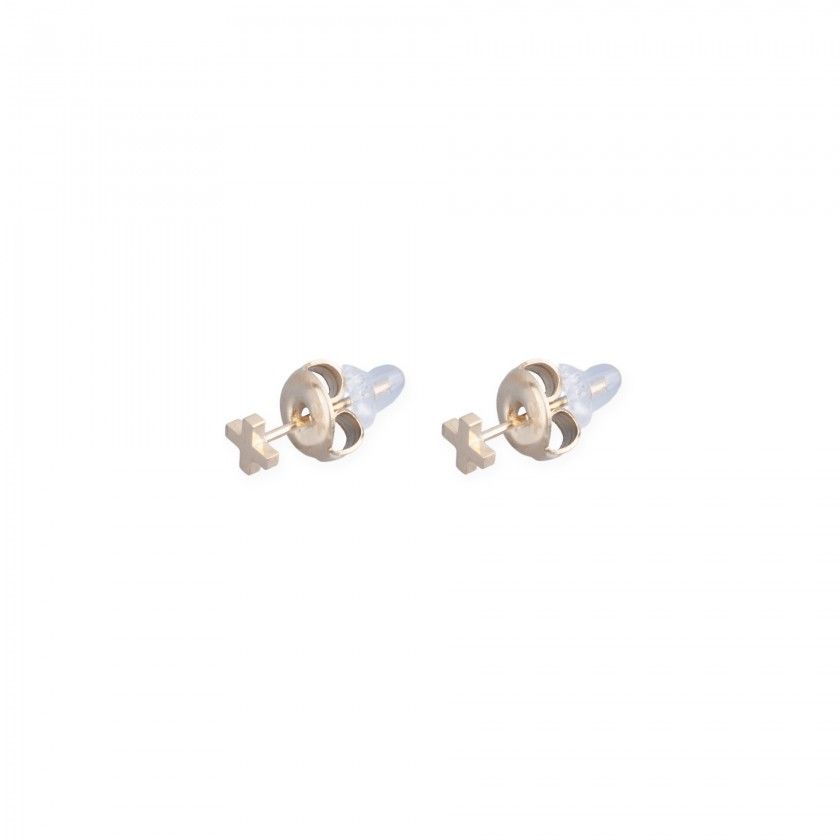 Golden cross earrings in stainless steel