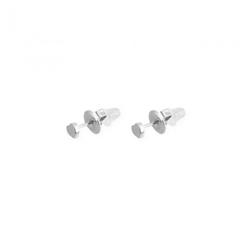 Silver small heart earrings in stainless steel