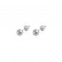 Silver earrings with large stainless steel ball