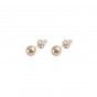 Golden earrings with large stainless steel ball