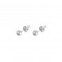 Silver earrings with medium stainless steel ball