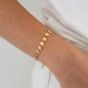Stainless steel bracelet with golden plates