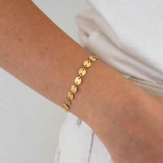 Pulseira ao chapinhas dourada