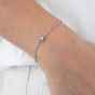 Silver stainless steel bracelet with small diamond