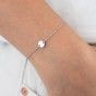 Silver stainless steel bracelet with small round plate