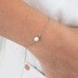 Silver stainless steel bracelet with pearl