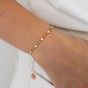 Bracelet with white stones in golden stainless steel