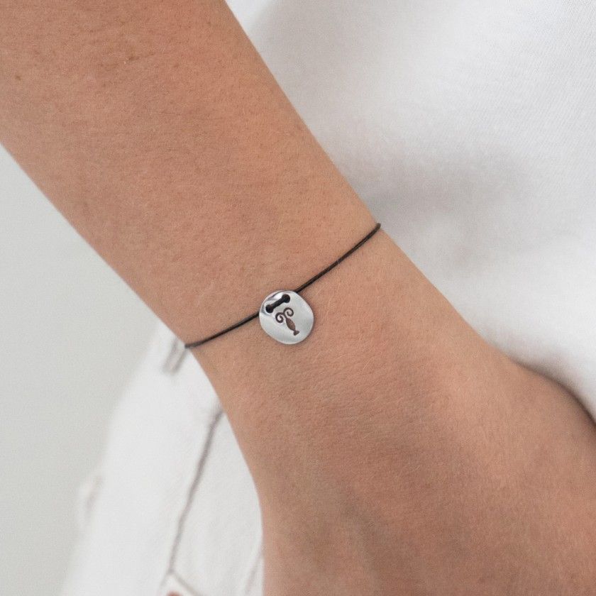 Libra silver with cord bracelet