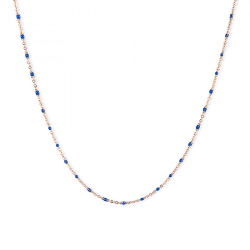 Golden steel necklace with beads