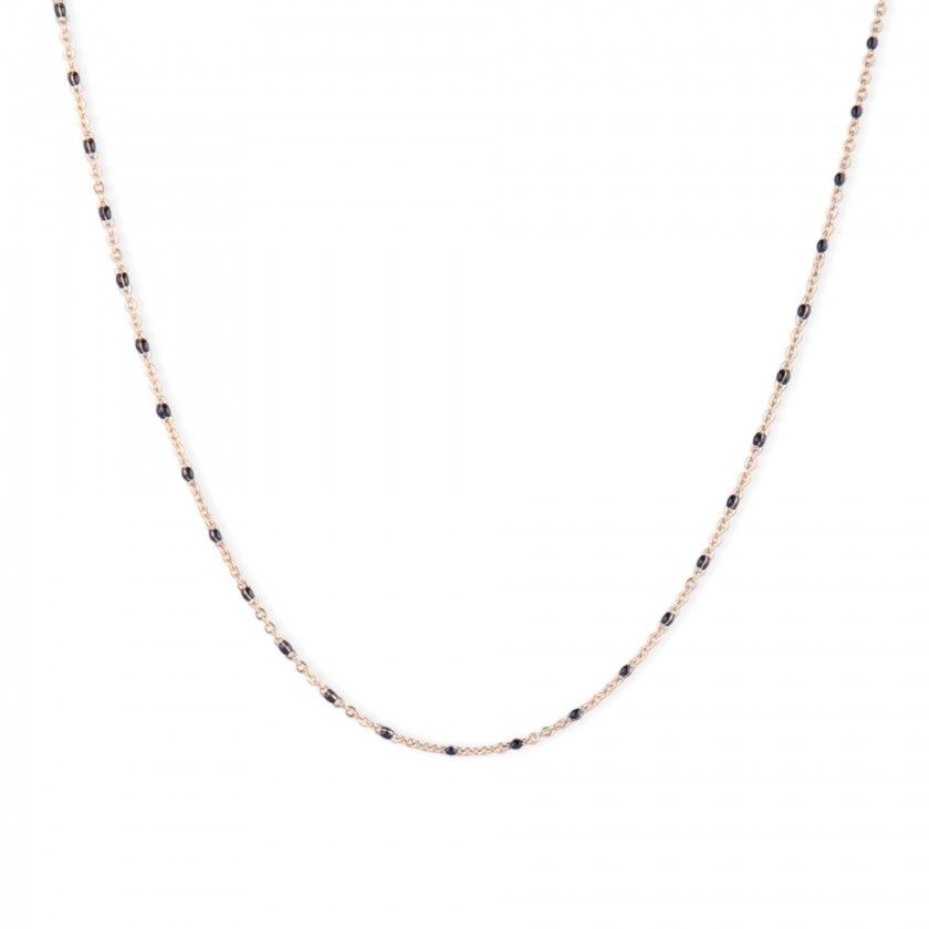 Golden steel necklace with beads