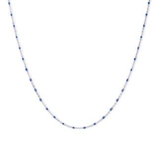 Silver steel necklace with beads