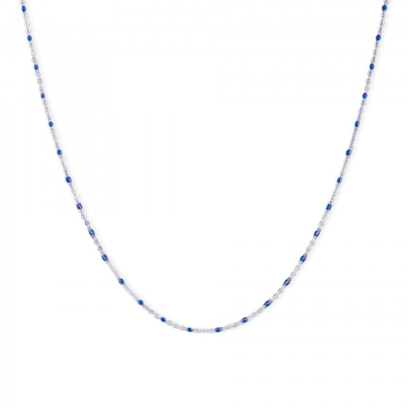 Silver steel necklace with beads