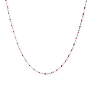 Silver steel necklace with beads