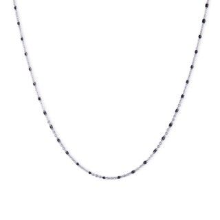 Silver steel necklace with beads