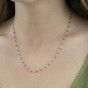 Silver steel necklace with beads