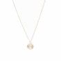 Golden silver necklace with round pendant