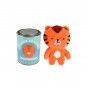 Terry the tiger friend in a tin