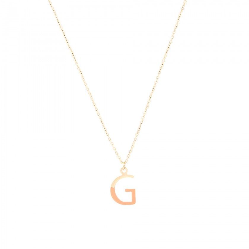 Gold steel letter G necklace