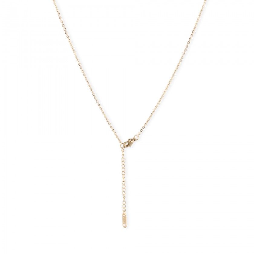 Golden leaf steel necklace