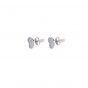 Brass heart earrings with silver key