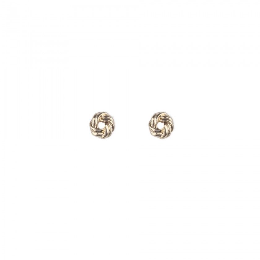 Golden knot brass earrings