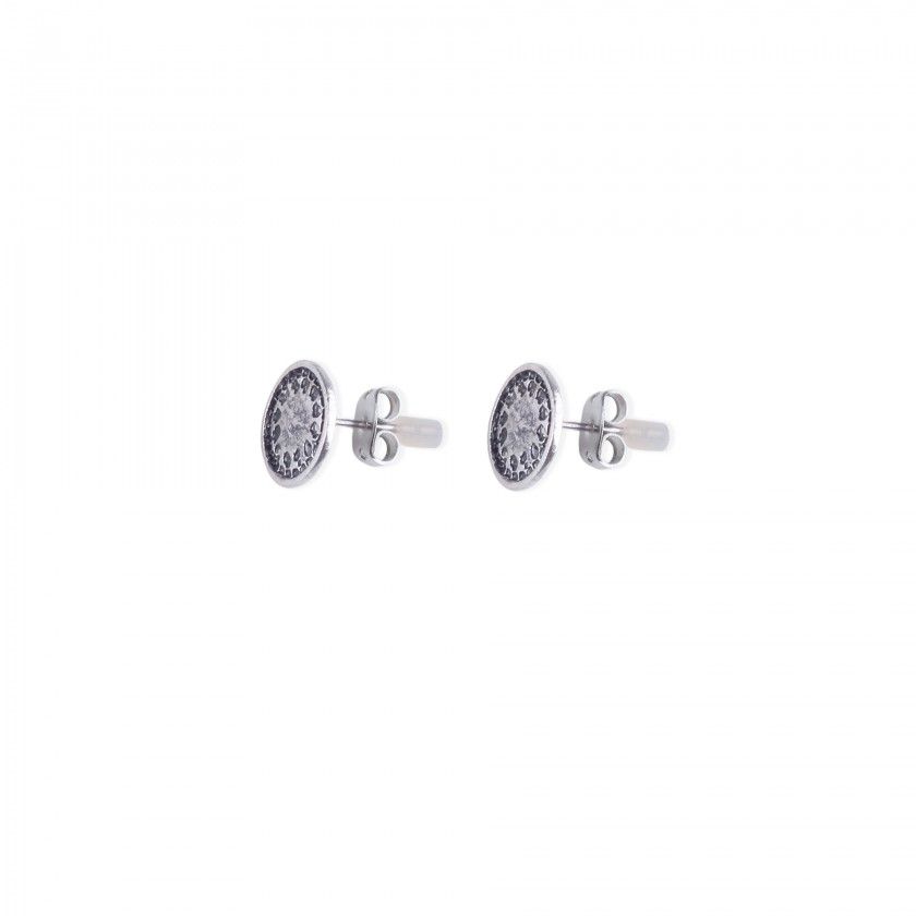 Brass earrings silver watch