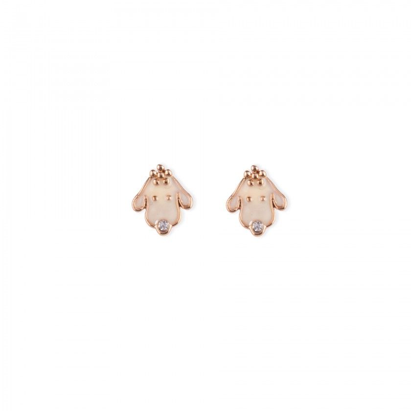 Brass dog earrings