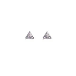 Silver triangle brass earrings