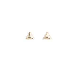 golden triangle brass earrings
