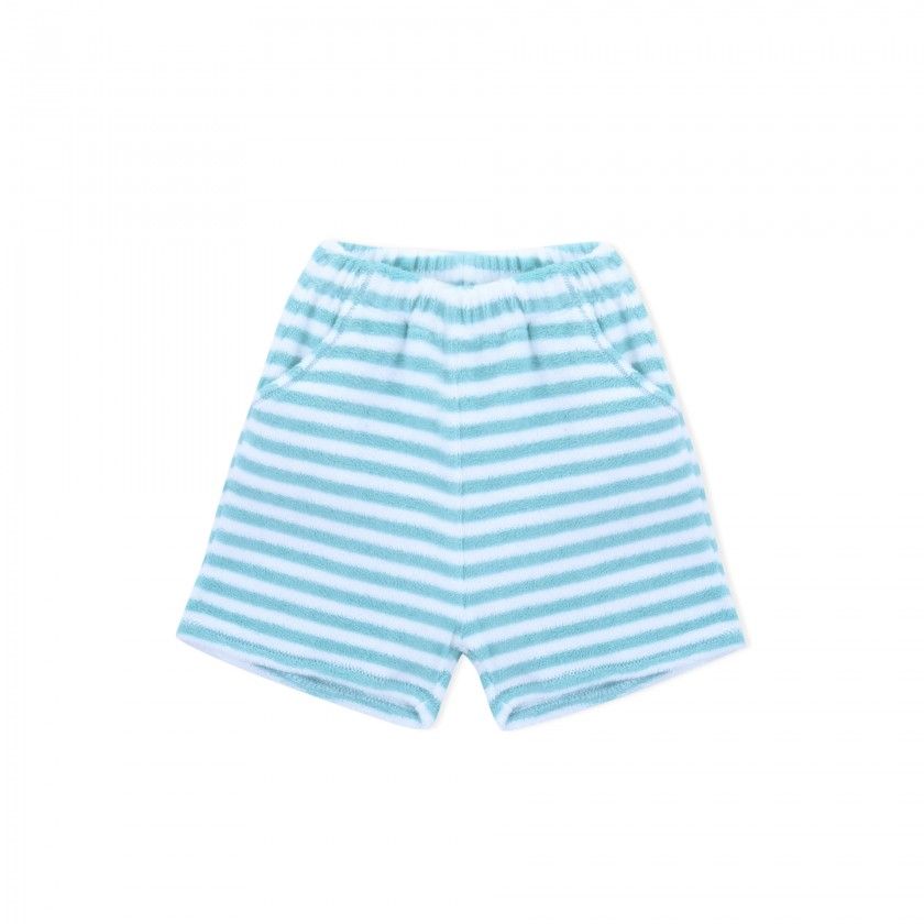 Shorts baby cotton Aqua Stripes