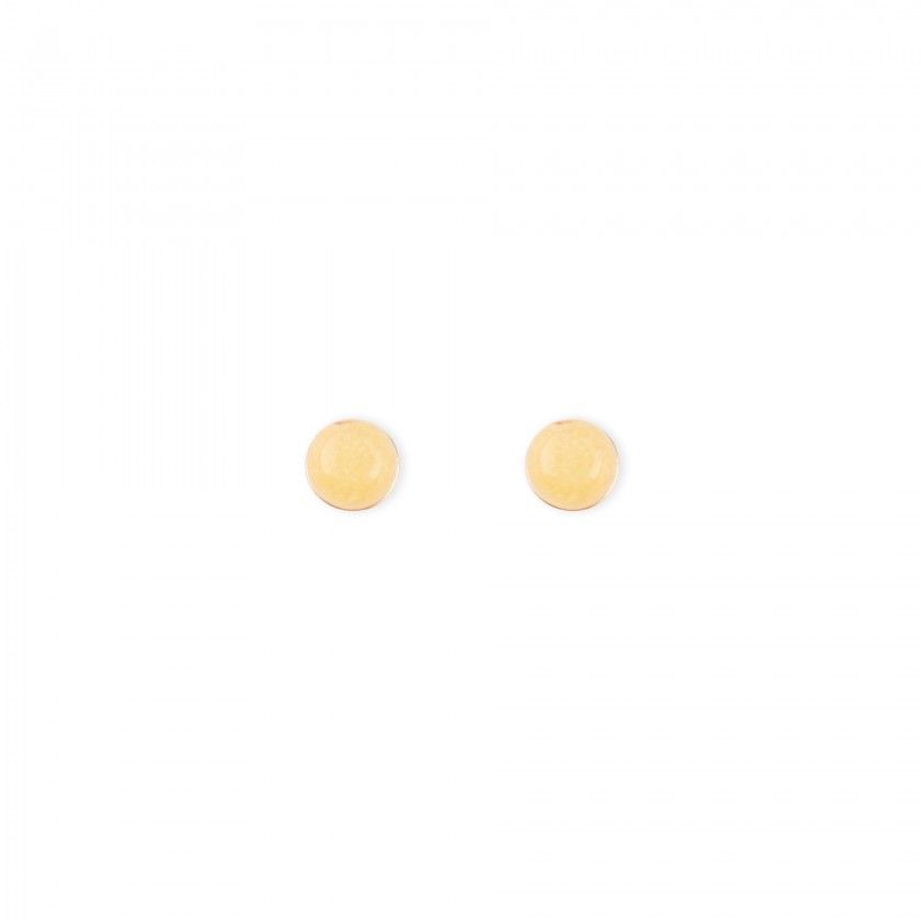 Yellow stone brass earrings