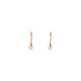 Pink Pearl Half Hoop Earrings