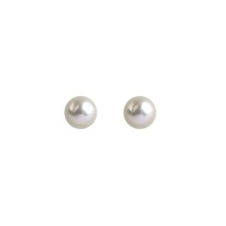 Large pearl brass earrings